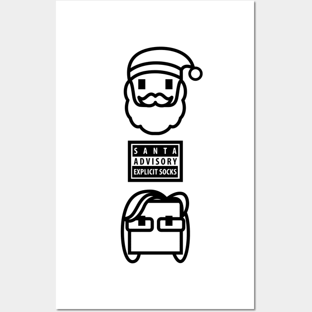 Santa Claus Advisory Explicit Socks Christmas Wall Art by vectalex